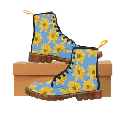 Flower Print Women's Canvas Boots