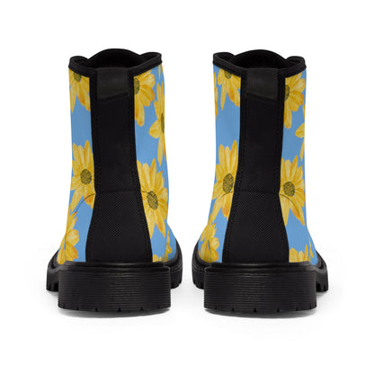 Flower Print Women's Canvas Boots