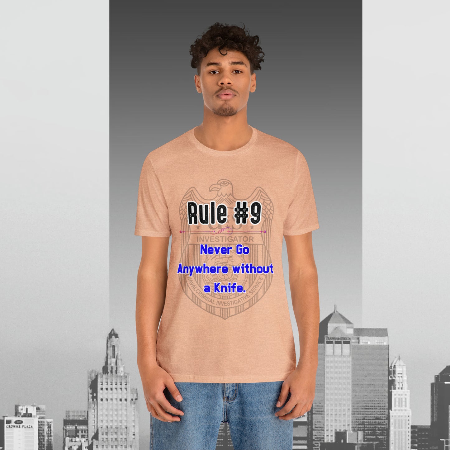 Rules of Gibbs #9 Never go anywhere without a Knife. Unisex Jersey Short Sleeve Tee