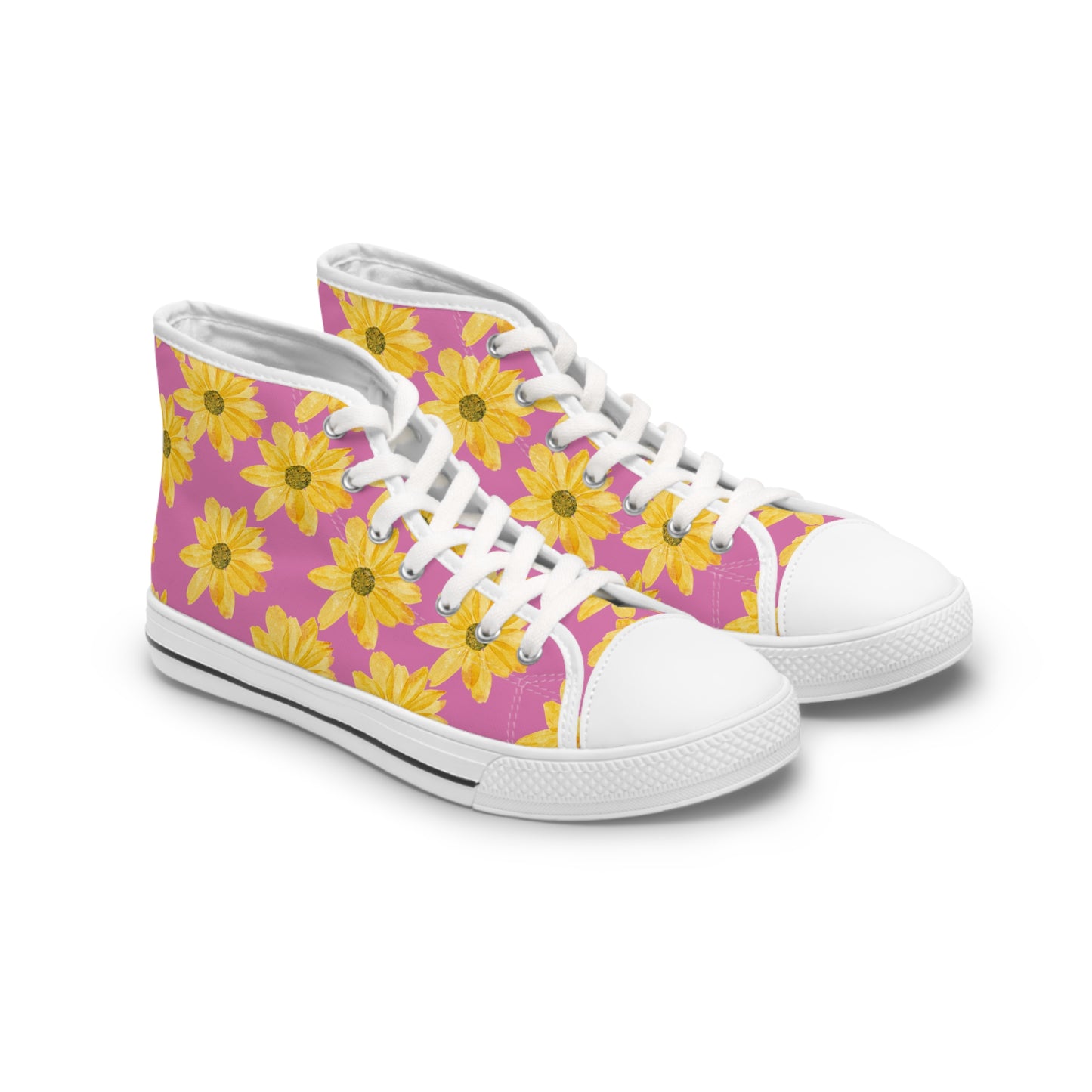 Flower Print Women's High Top Sneakers