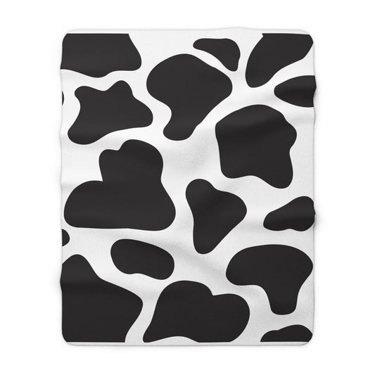 Cow with Black Spots Print Sherpa Fleece Blanket