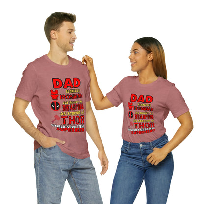 Dad World's Greatest Superhero Unisex Jersey Short Sleeve Tee