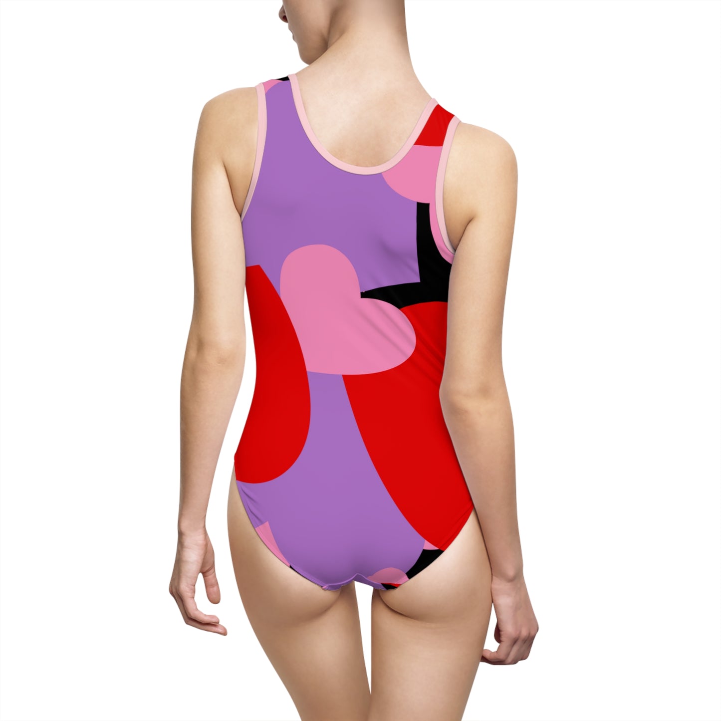 Hearts Women's Classic One-Piece Swimsuit (AOP)