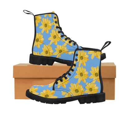 Flower Print Women's Canvas Boots