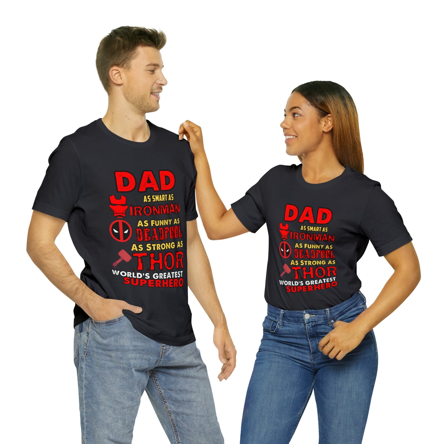 Dad World's Greatest Superhero Unisex Jersey Short Sleeve Tee