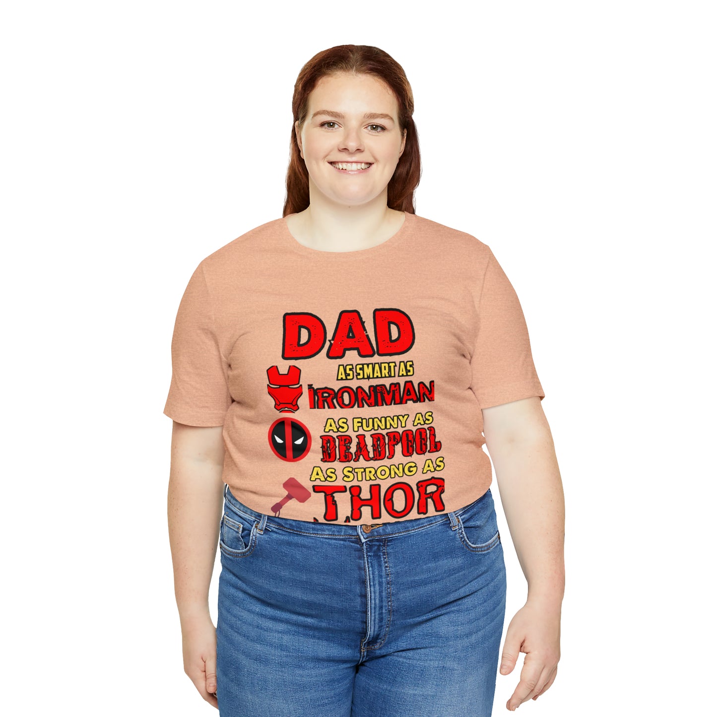 Dad World's Greatest Superhero Unisex Jersey Short Sleeve Tee