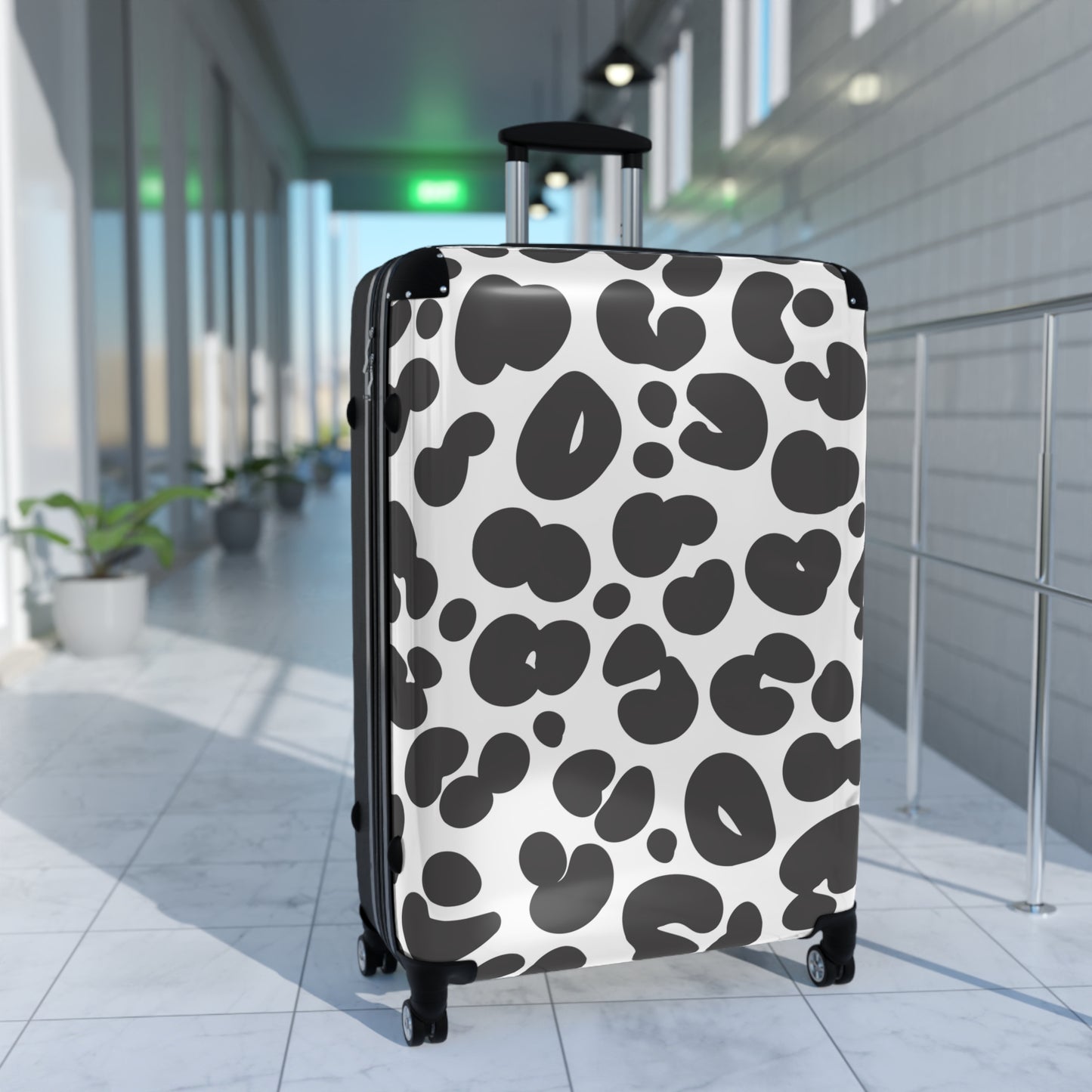 Black and White Cheetah Print Suitcase