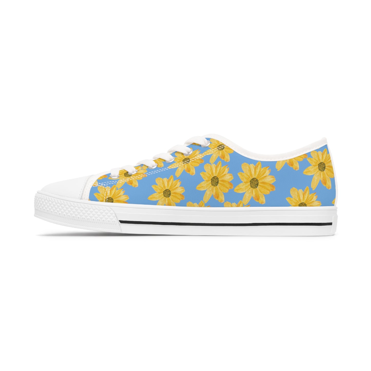 Flower Print Women's Low Top Sneakers