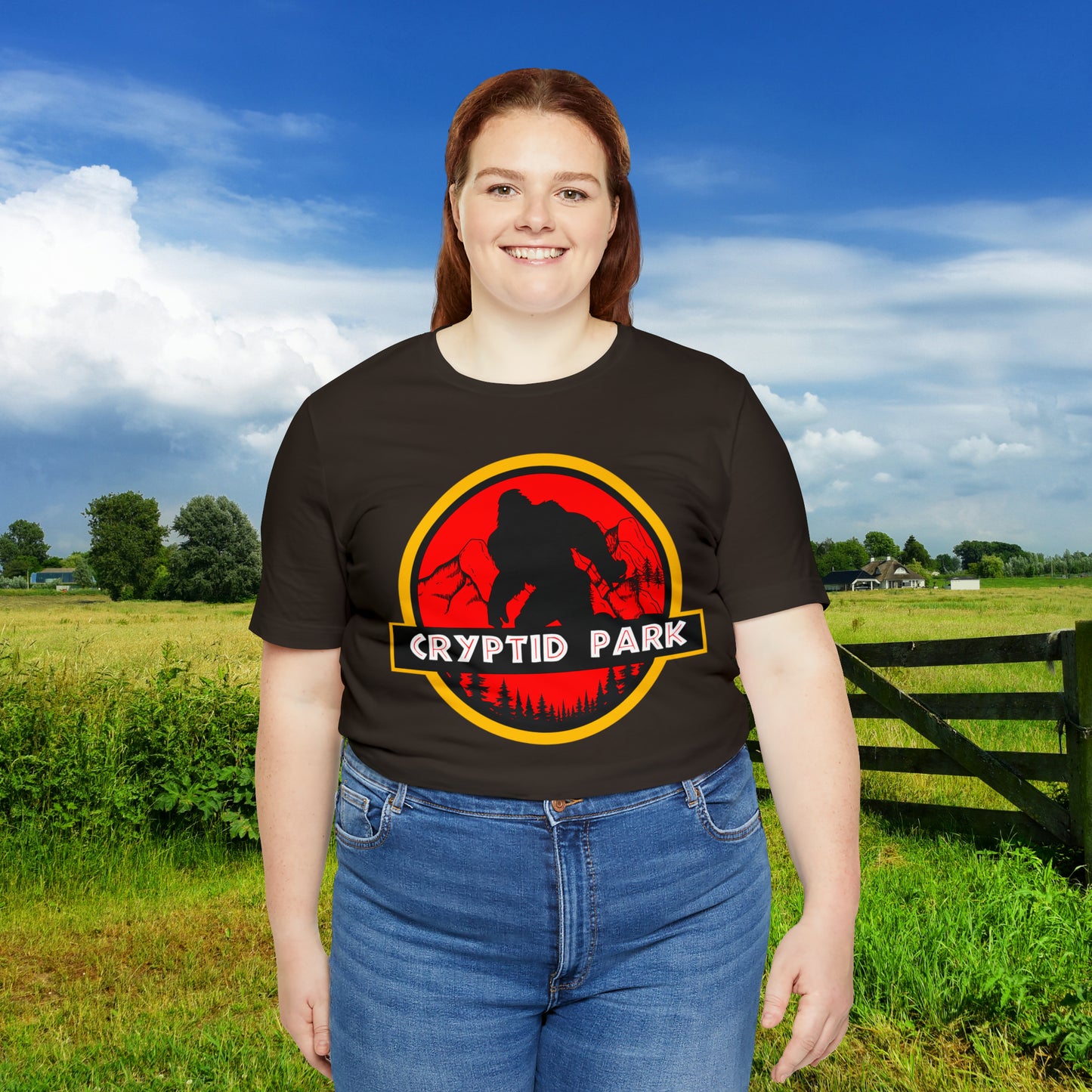 Cryptid Park Series Presents Bigfoot Unisex Jersey Short Sleeve Tee