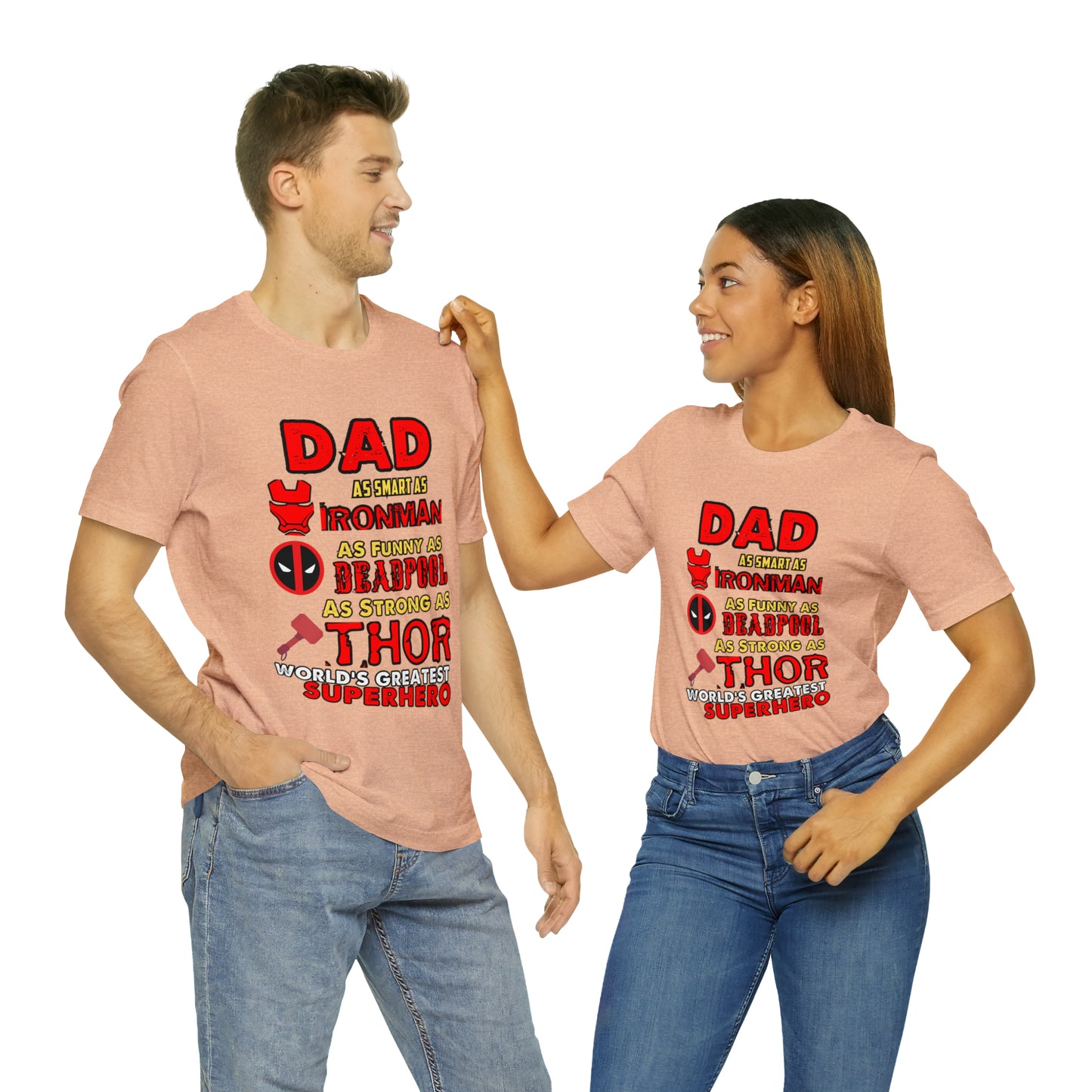 Dad World's Greatest Superhero Unisex Jersey Short Sleeve Tee