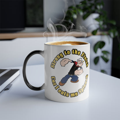 Popeye's Strong To the Finish /Color Morphing Mug, 11oz