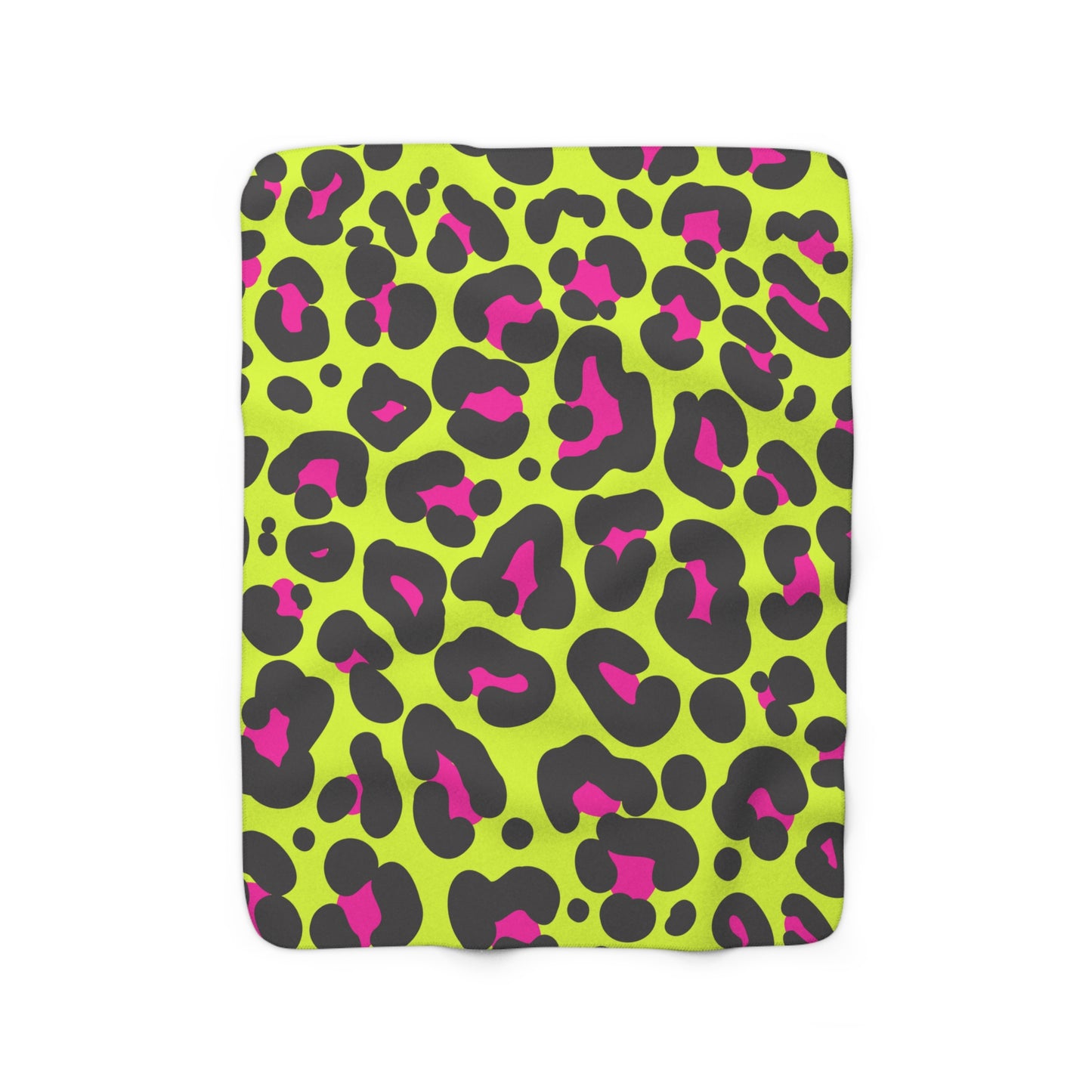 Neon Leopard Sherpa Fleece Blanket