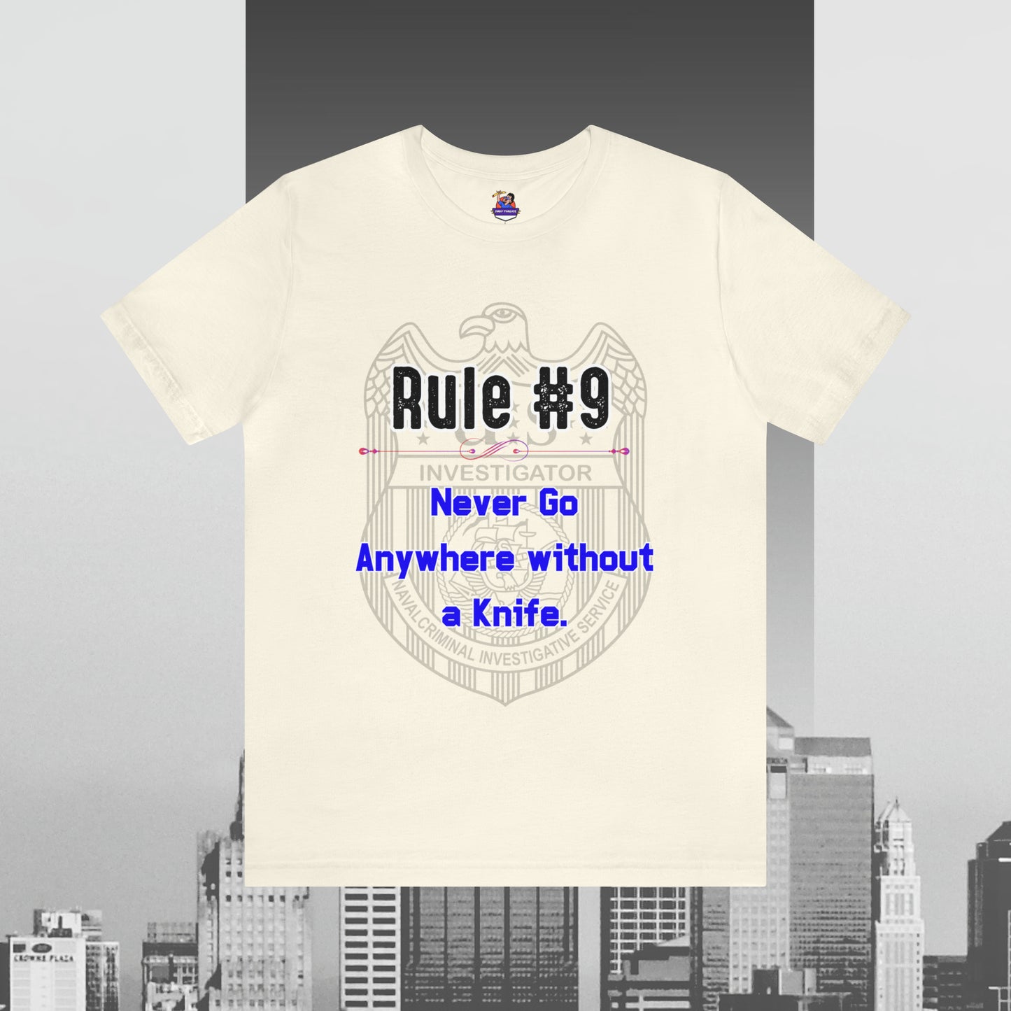 Rules of Gibbs #9 Never go anywhere without a Knife. Unisex Jersey Short Sleeve Tee