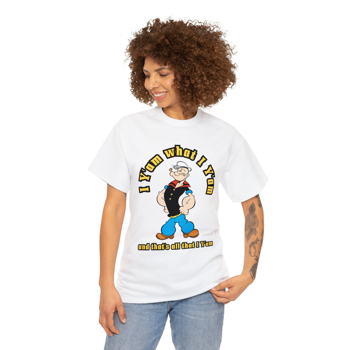 Popeye I Y'am what I Y'am and that's all that I Y'am Unisex Heavy Cotton Tee