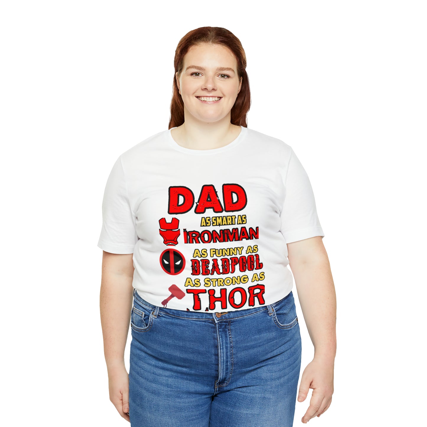 Dad World's Greatest Superhero Unisex Jersey Short Sleeve Tee