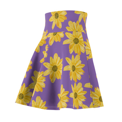 Flower Print Women's Skater Skirt (AOP)