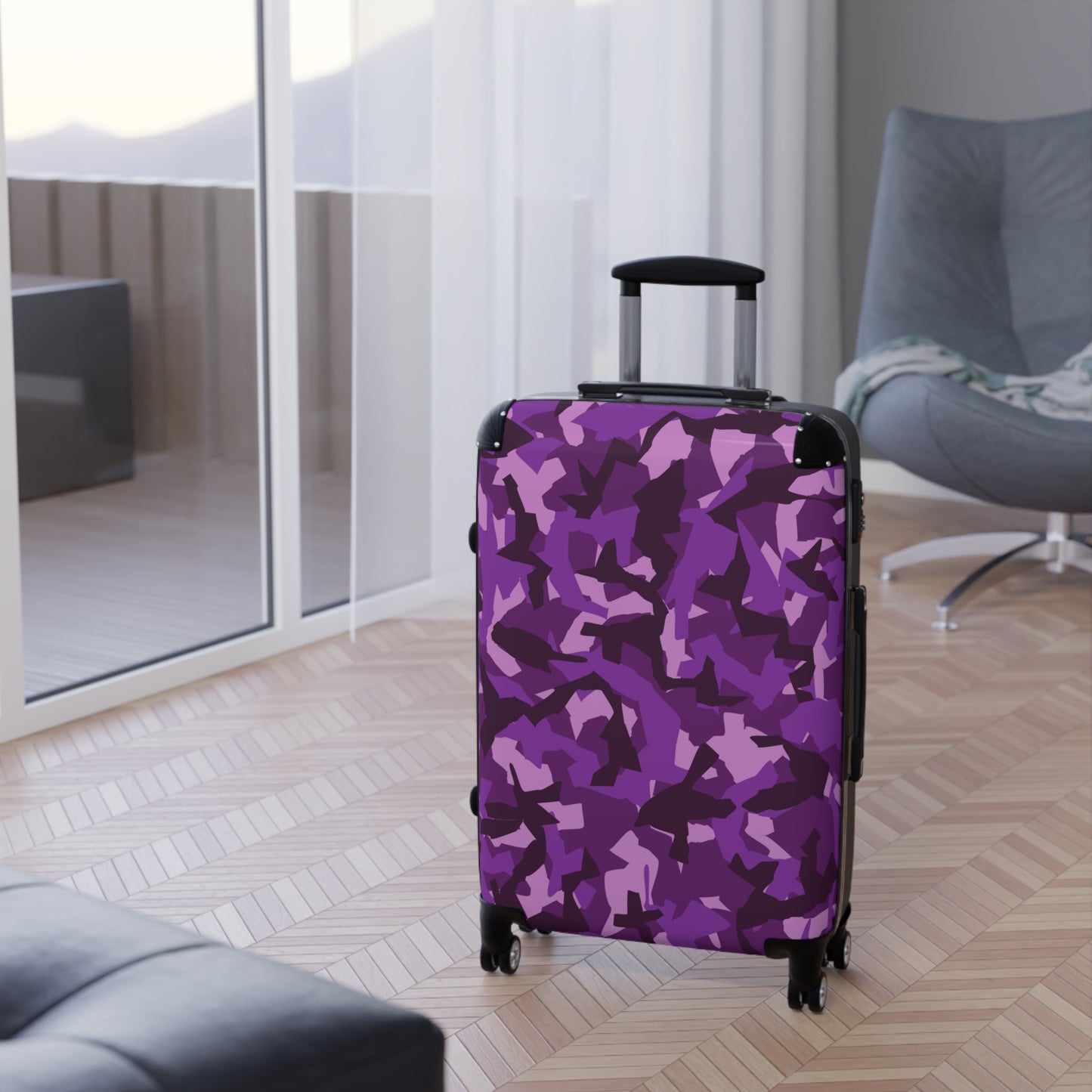 Purple Camo Suitcase