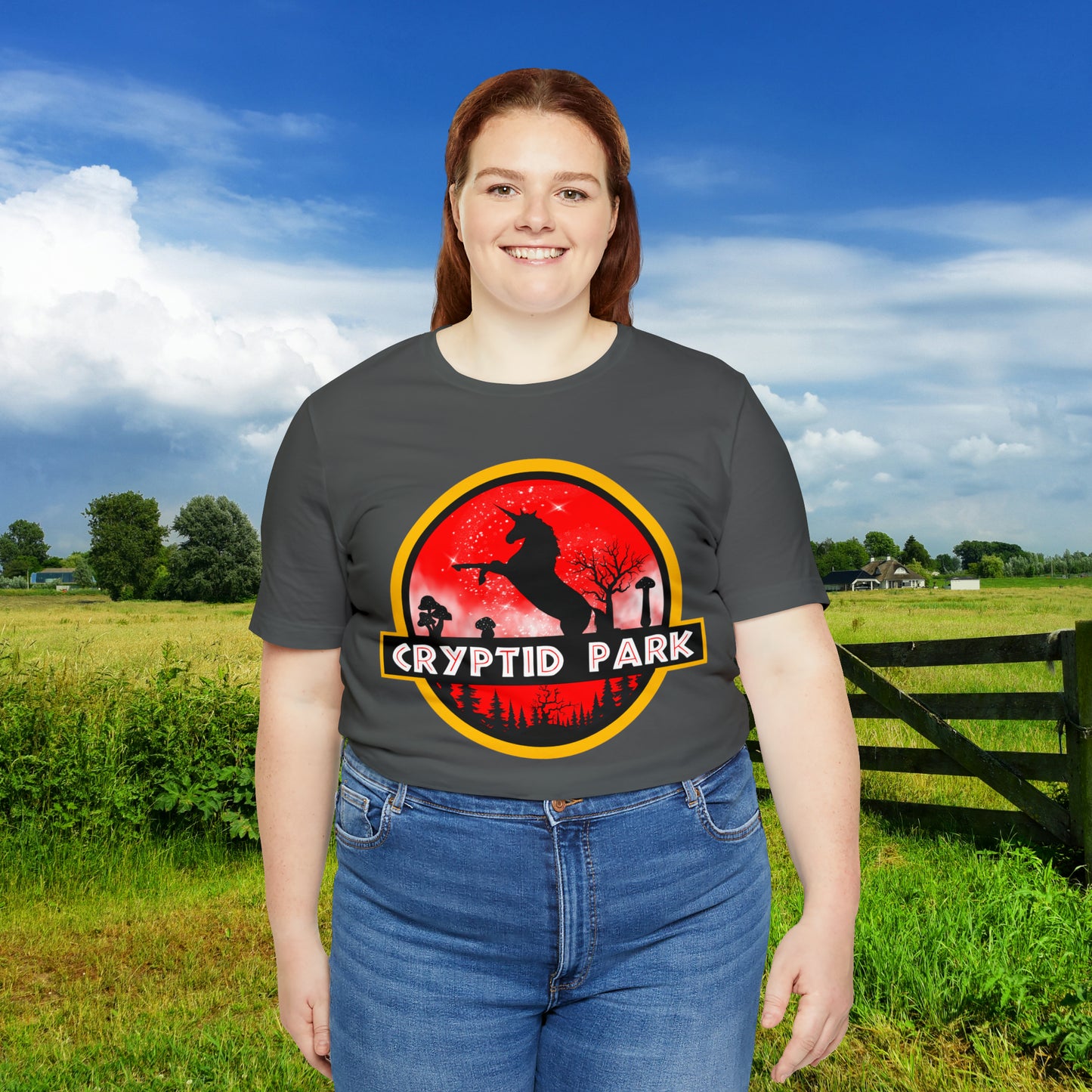 Cryptid Park Series Present The Unicorn Unisex Jersey Short Sleeve Tee