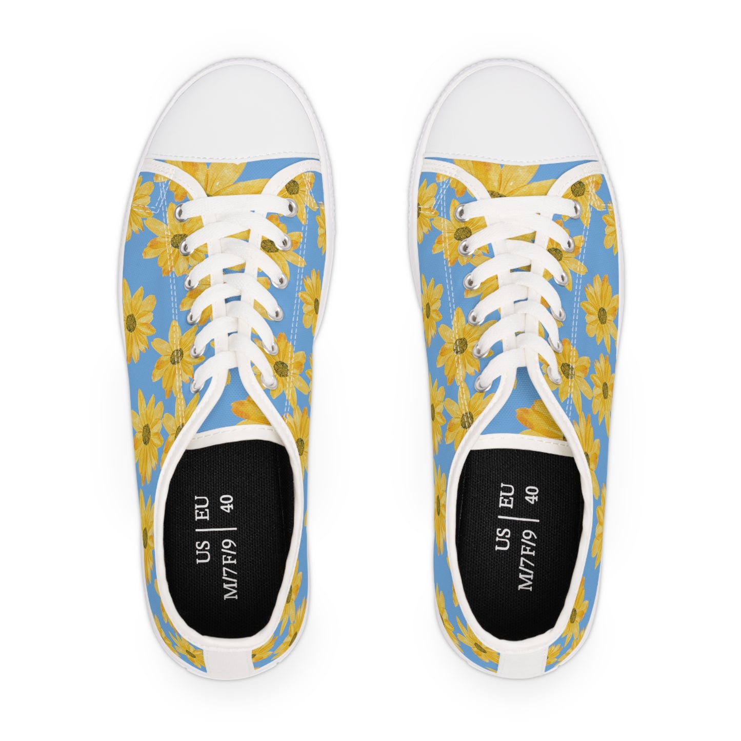 Flower Print Women's Low Top Sneakers