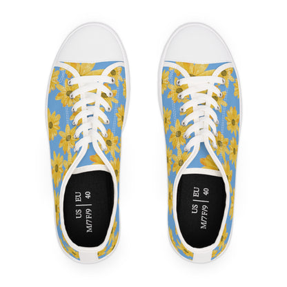 Flower Print Women's Low Top Sneakers