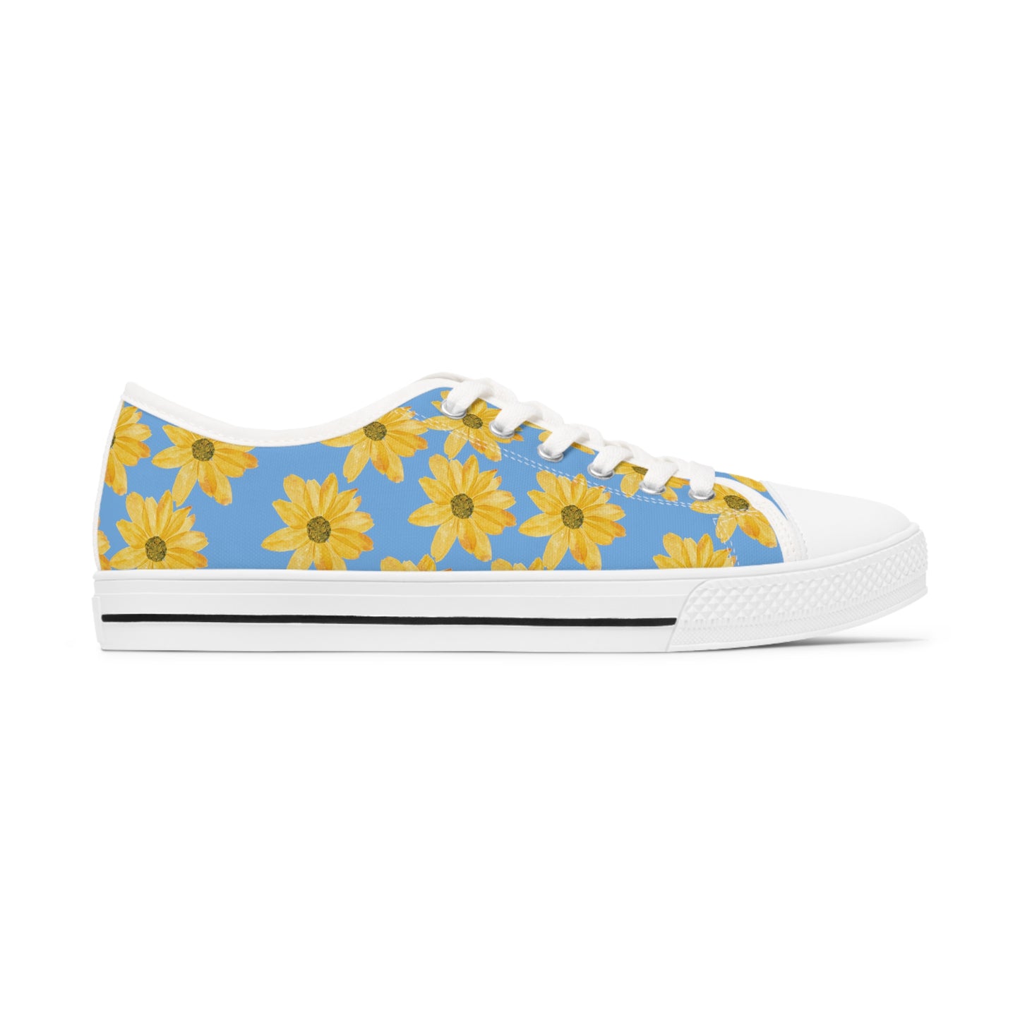 Flower Print Women's Low Top Sneakers