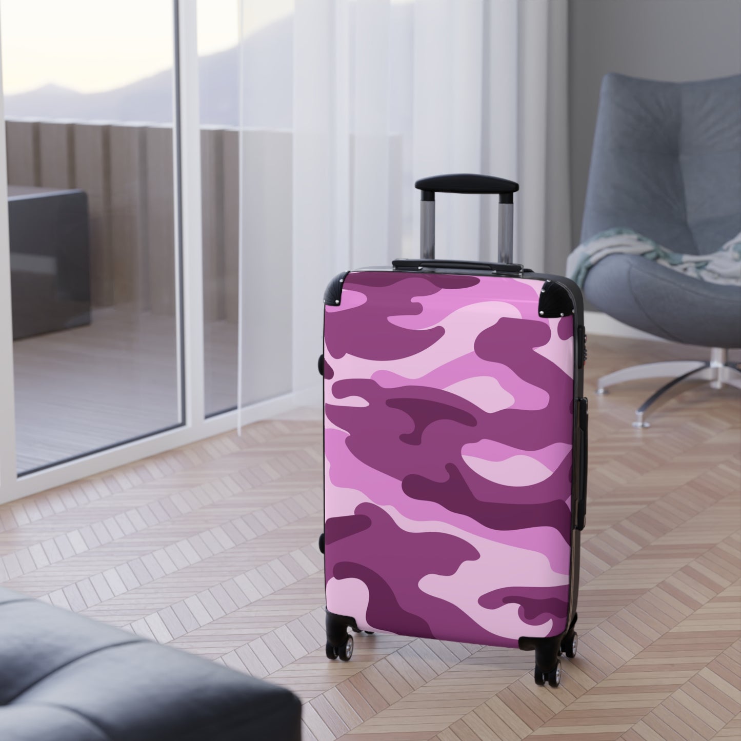 Pink Camo Suitcase