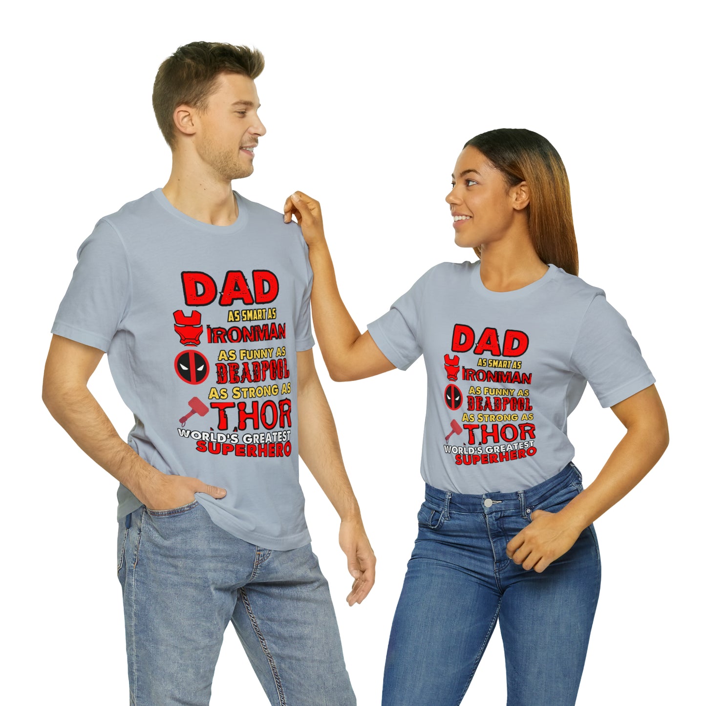 Dad World's Greatest Super Hero Unisex Jersey Short Sleeve Tee