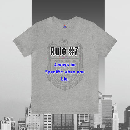 Rules of Gibbs #7 Always be Specific When you Lie Unisex Jersey Short Sleeve Tee