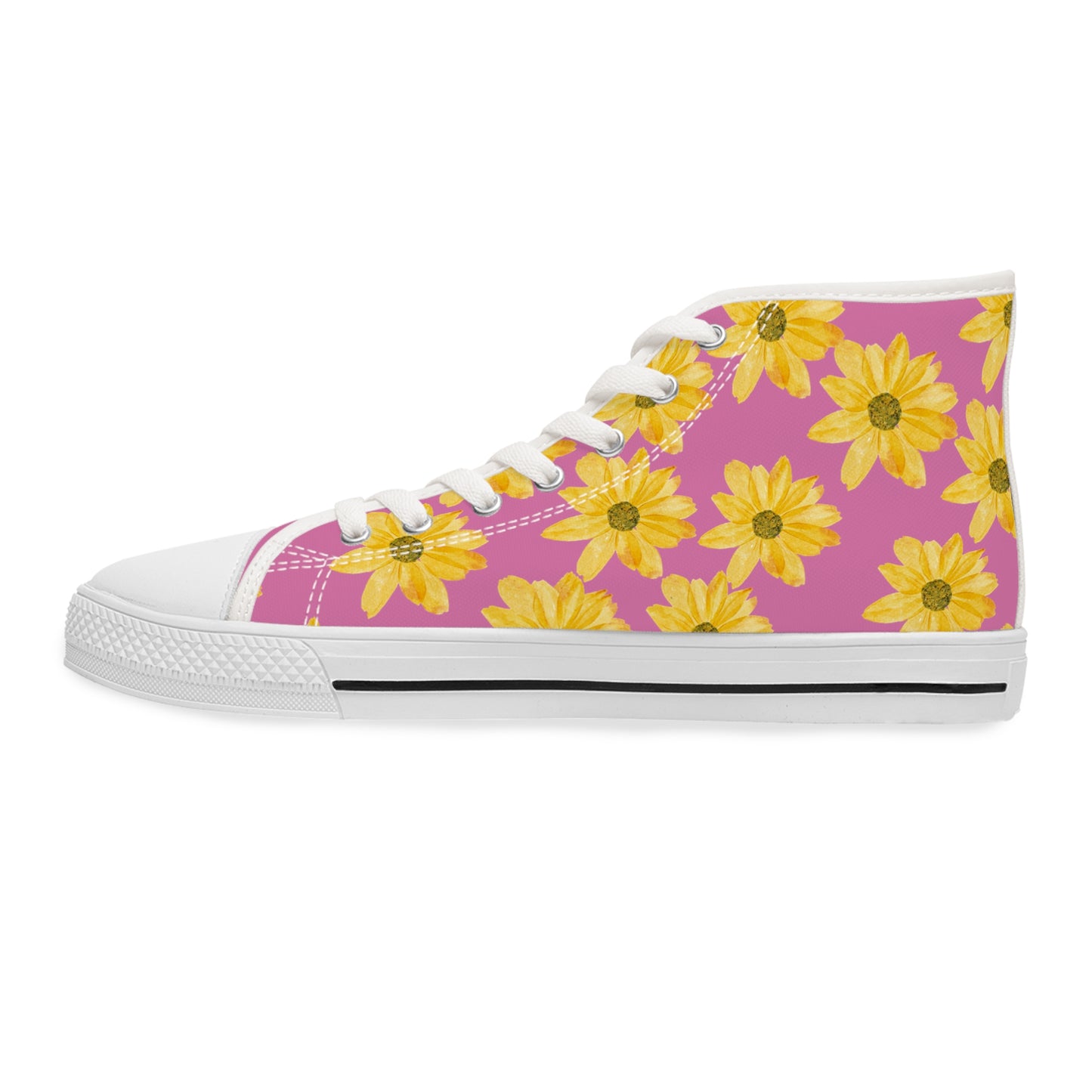 Flower Print Women's High Top Sneakers