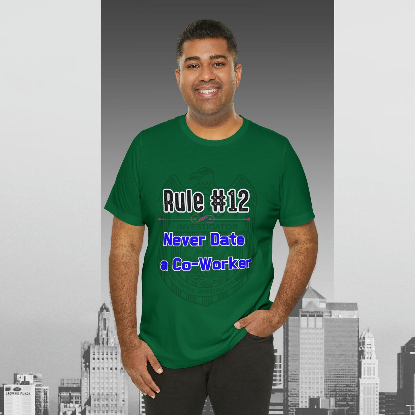 Rules of Gibbs #12 Never Date a Co-Worker Unisex Jersey Short Sleeve Tee