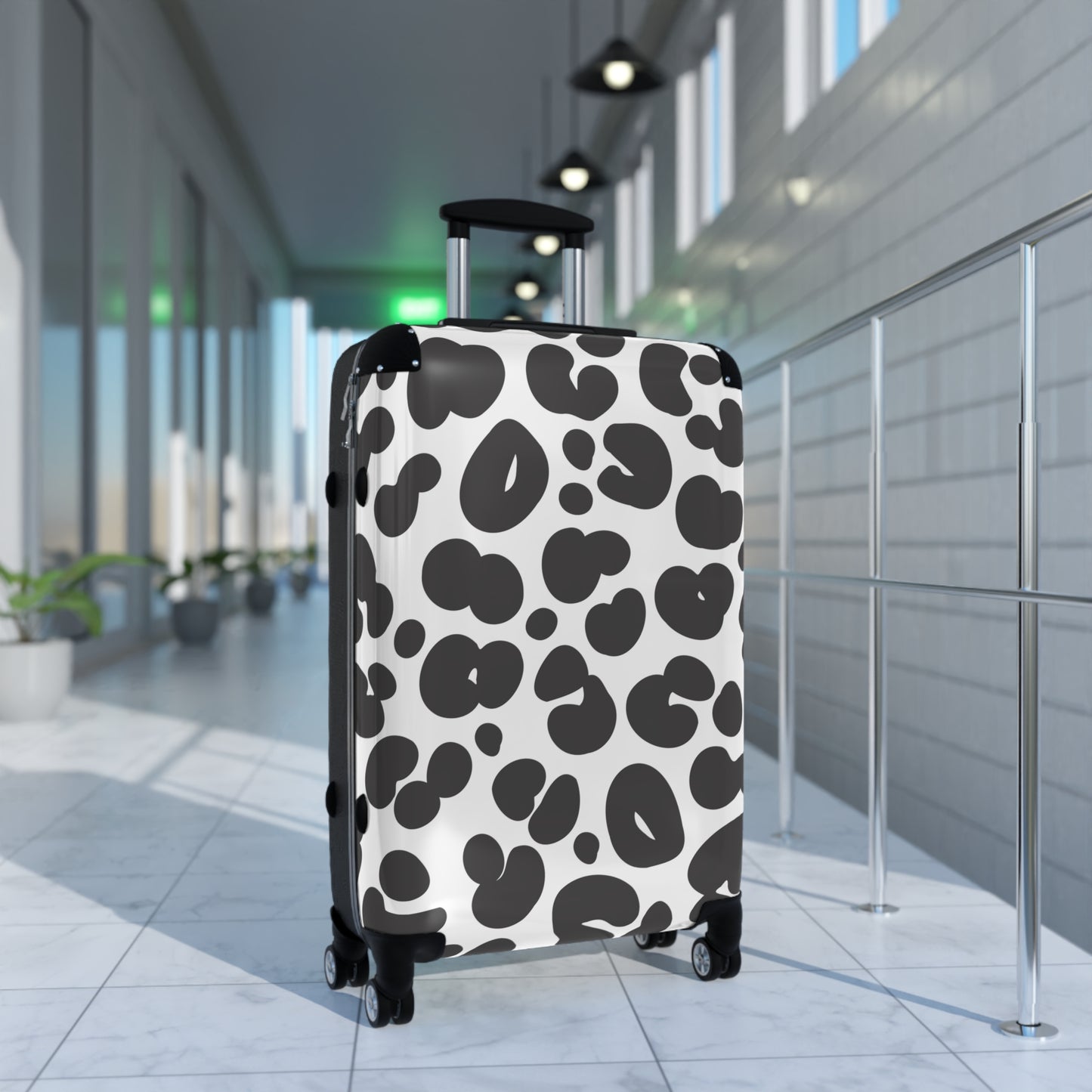 Black and White Cheetah Print Suitcase