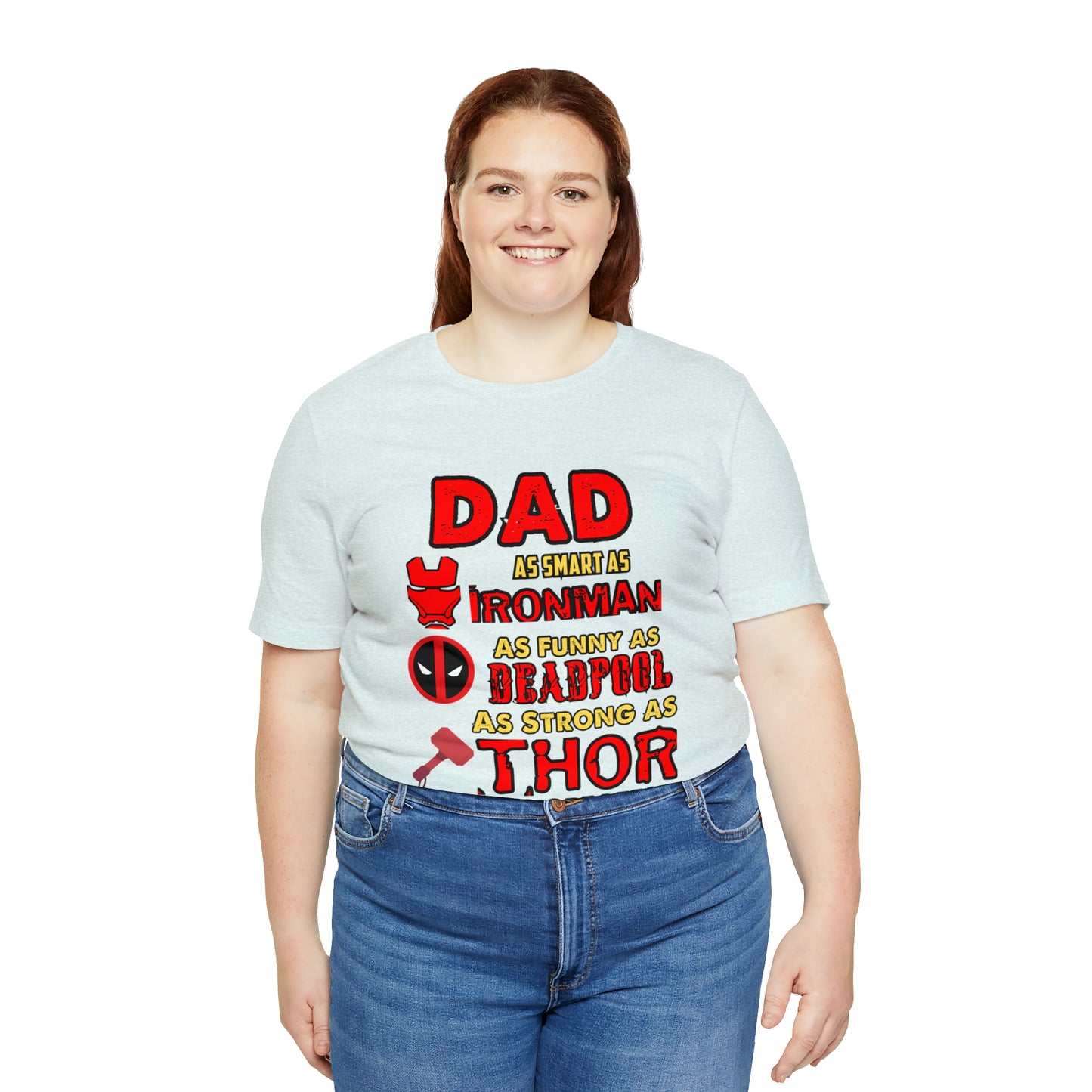 Dad World's Greatest Super Hero Unisex Jersey Short Sleeve Tee