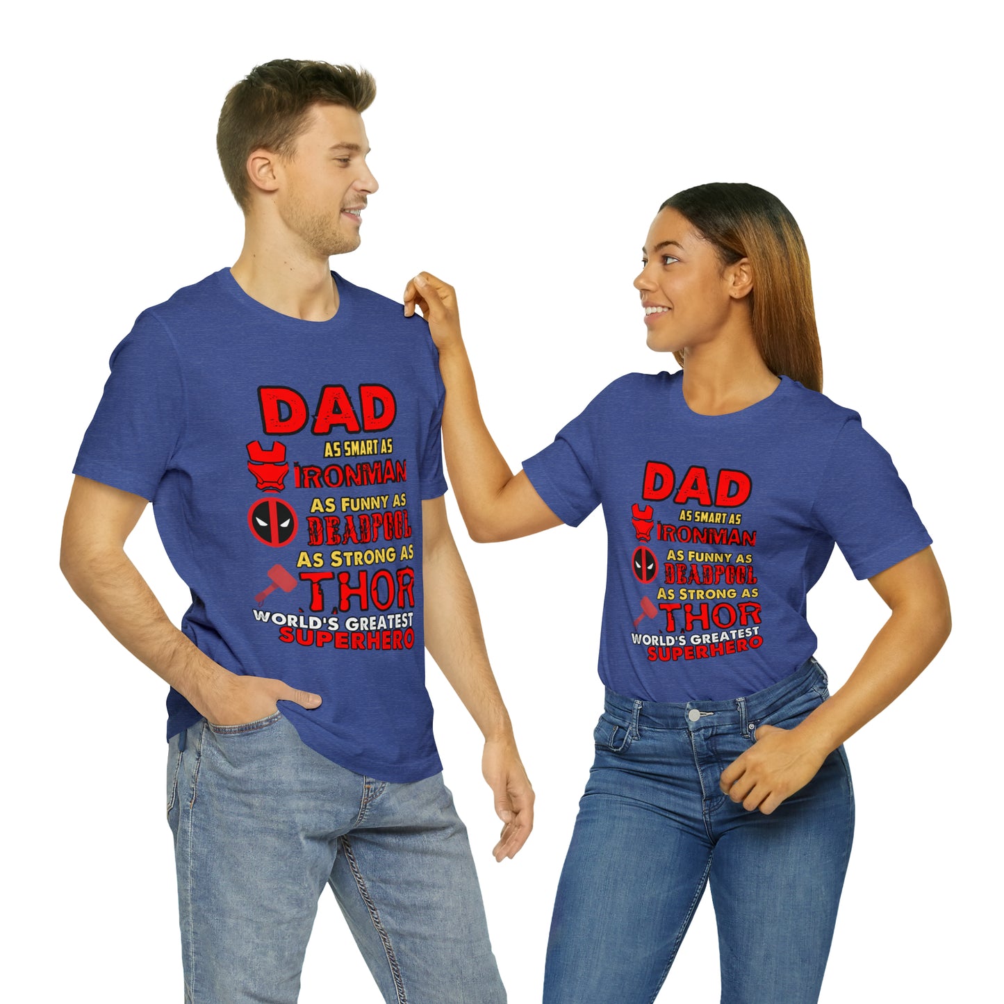 Dad World's Greatest Super Hero Unisex Jersey Short Sleeve Tee