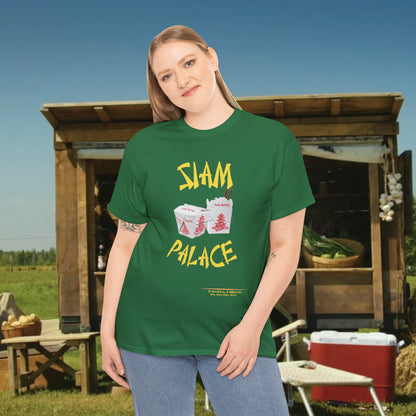 "DirkyThreadz Siam Palace T-Shirt - Bold Takeout Graphic Design in Black Cotton"