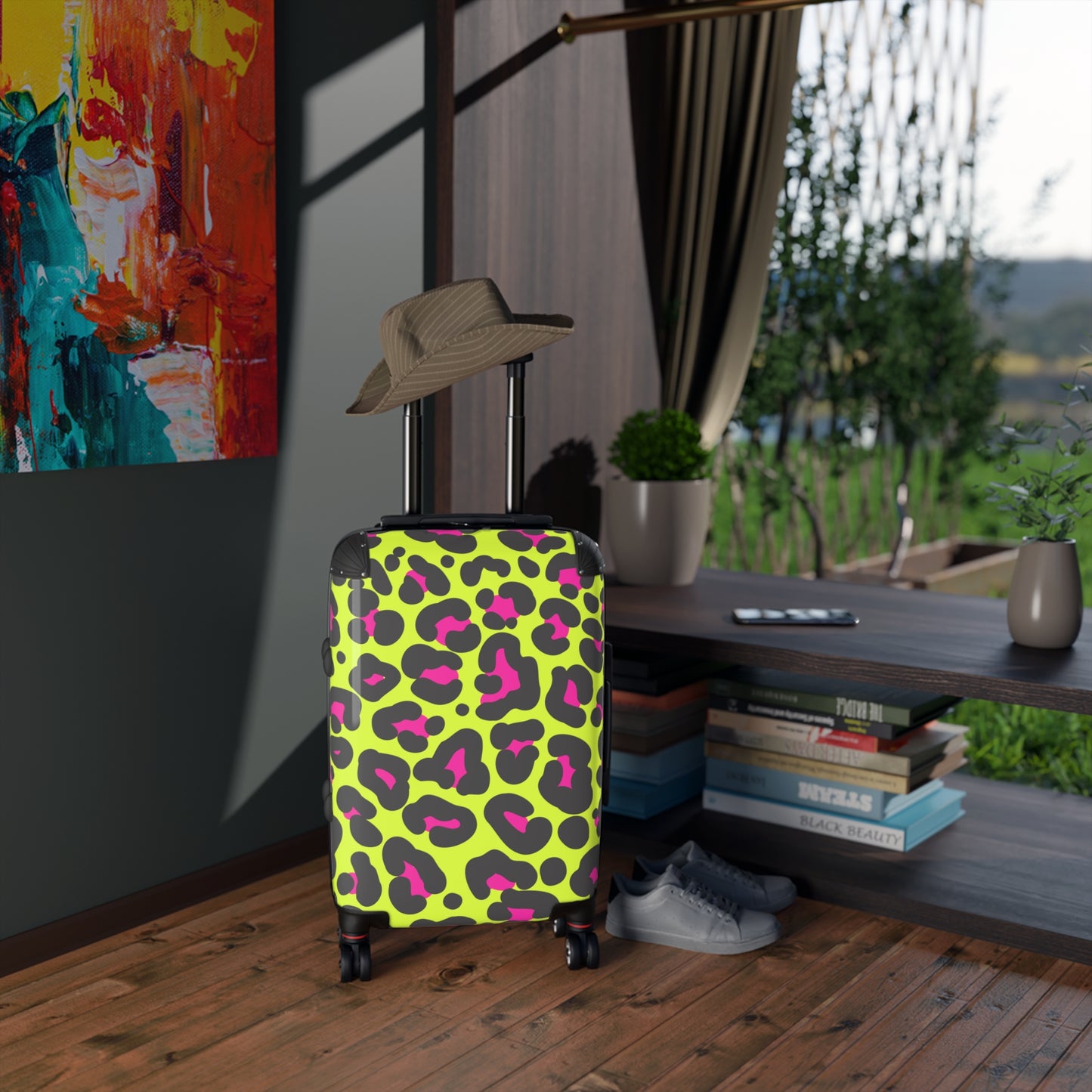 Neon Cheetah Print Suitcase