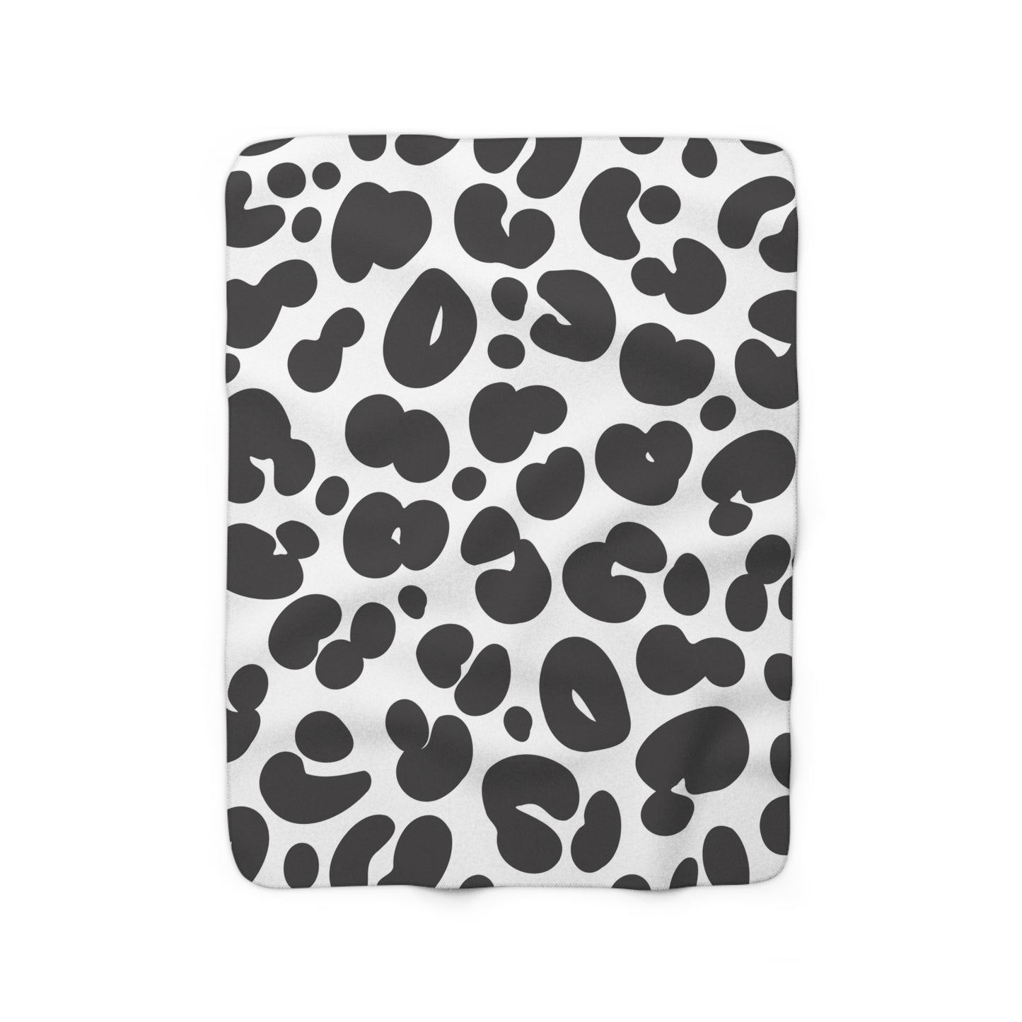 Black and White Cheetah Sherpa Fleece Blanket