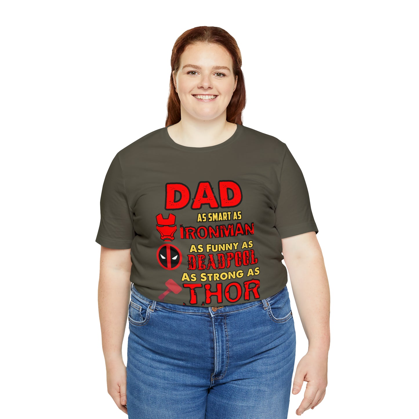 Dad World's Greatest Superhero Unisex Jersey Short Sleeve Tee