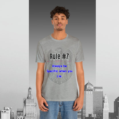 Rules of Gibbs #7 Always be Specific When you Lie Unisex Jersey Short Sleeve Tee