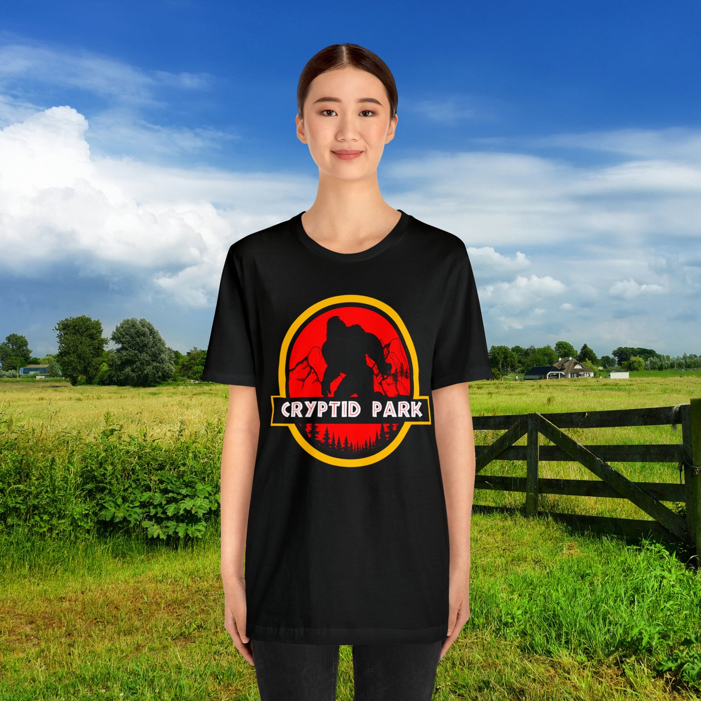 Cryptid Park Series Presents Bigfoot Unisex Jersey Short Sleeve Tee