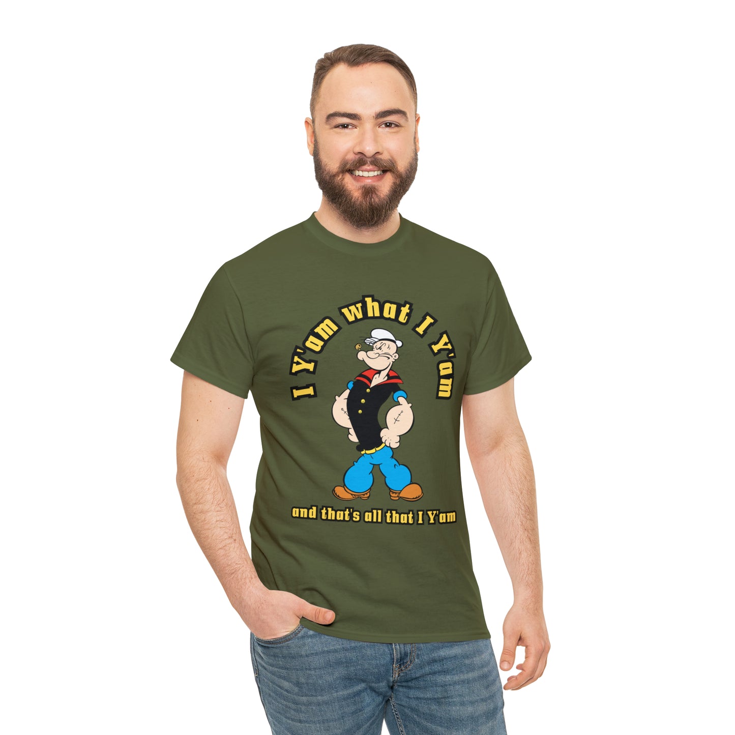 Popeye I Y'am what I Y'am and that's all that I Y'am Unisex Heavy Cotton Tee