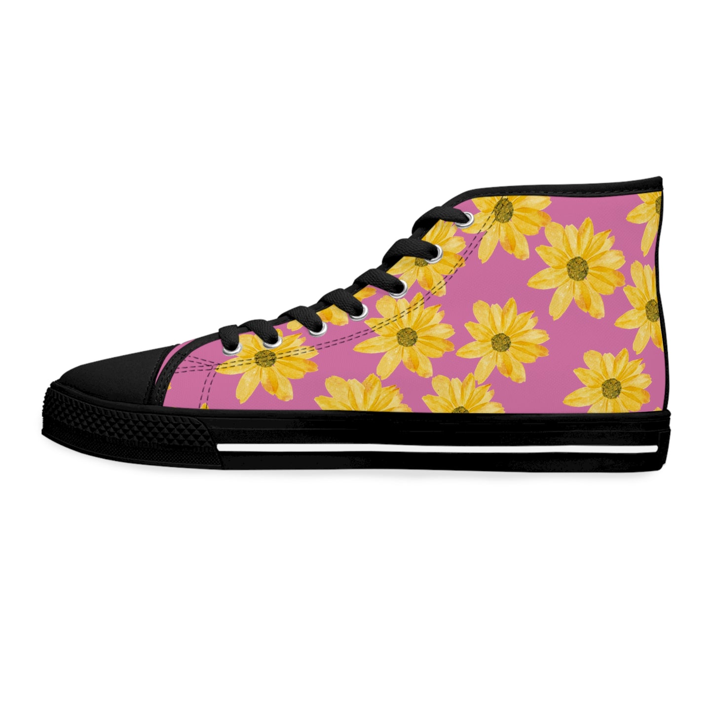 Flower Print Women's High Top Sneakers