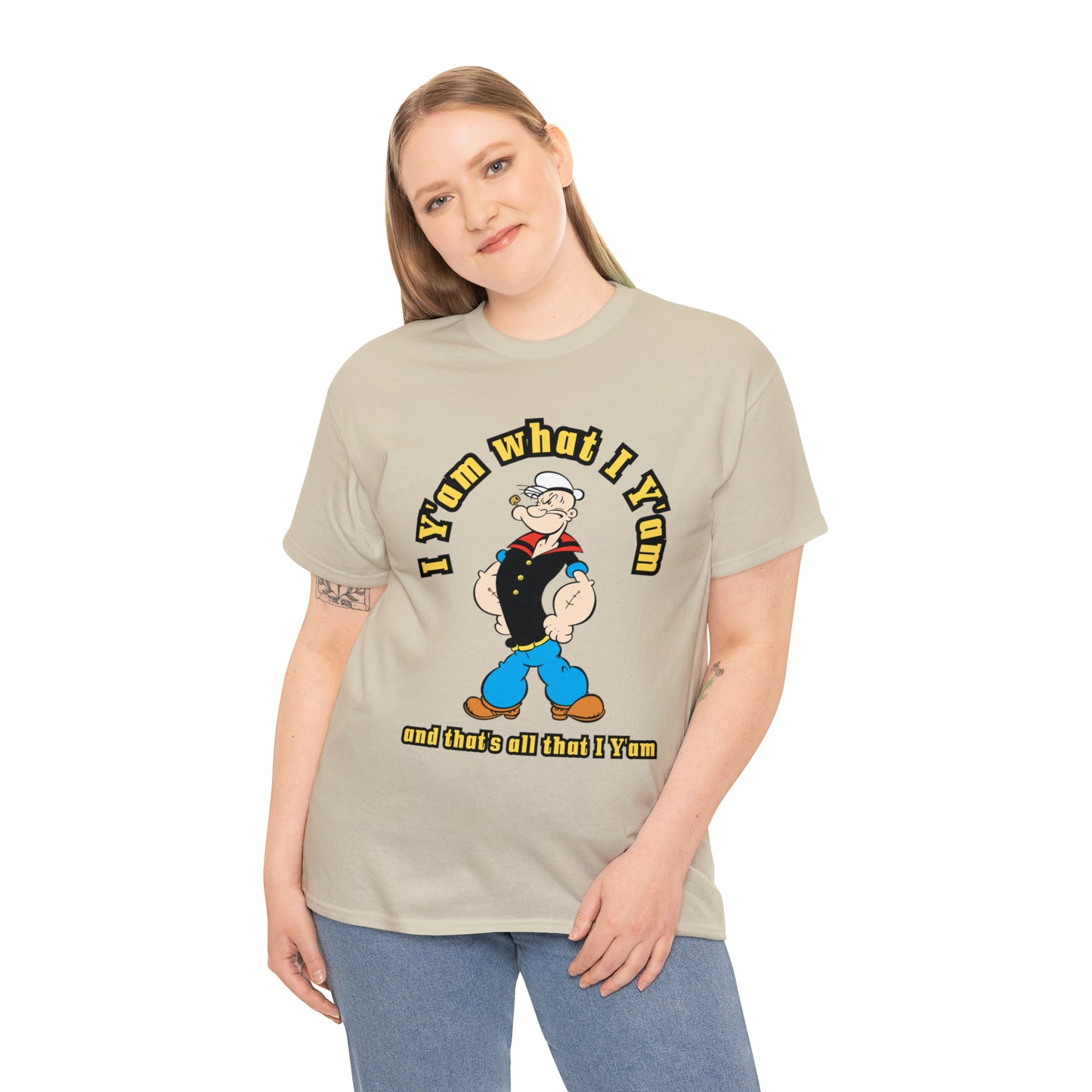 Popeye I Y'am what I Y'am and that's all that I Y'am Unisex Heavy Cotton Tee