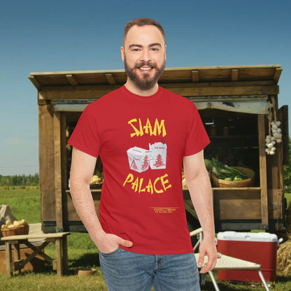 "DirkyThreadz Siam Palace T-Shirt - Bold Takeout Graphic Design in Black Cotton"
