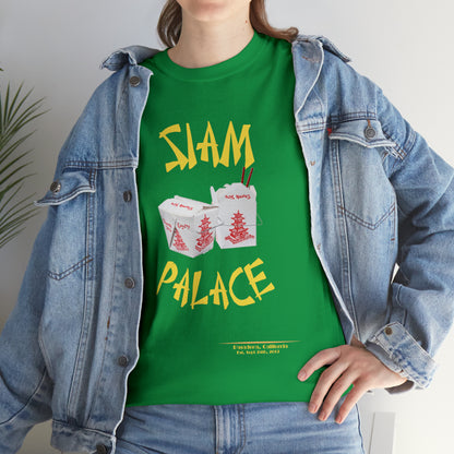 "DirkyThreadz Siam Palace T-Shirt - Bold Takeout Graphic Design in Black Cotton"