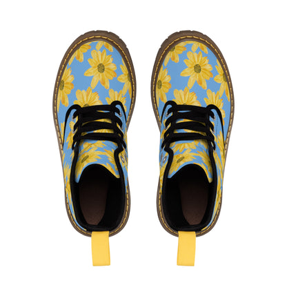 Flower Print Women's Canvas Boots