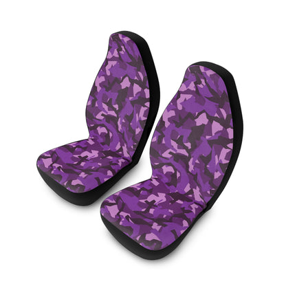 Purple Camo Polyester Car Seat Covers