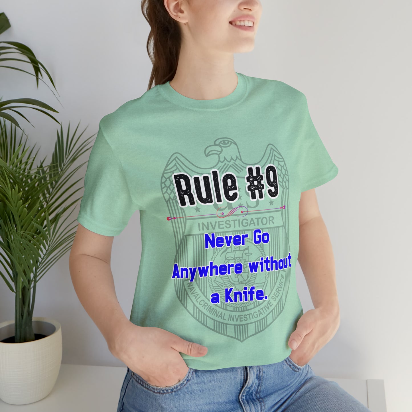 Rules of Gibbs #9 Never go anywhere without a Knife. Unisex Jersey Short Sleeve Tee