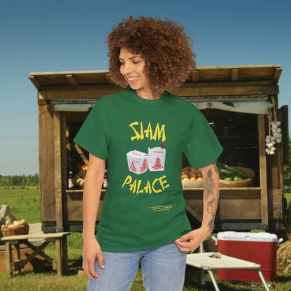 "DirkyThreadz Siam Palace T-Shirt - Bold Takeout Graphic Design in Black Cotton"