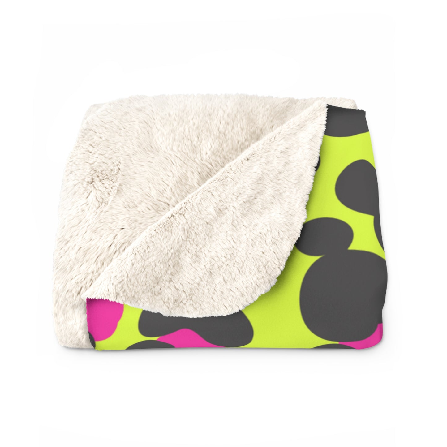 Neon Leopard Sherpa Fleece Blanket