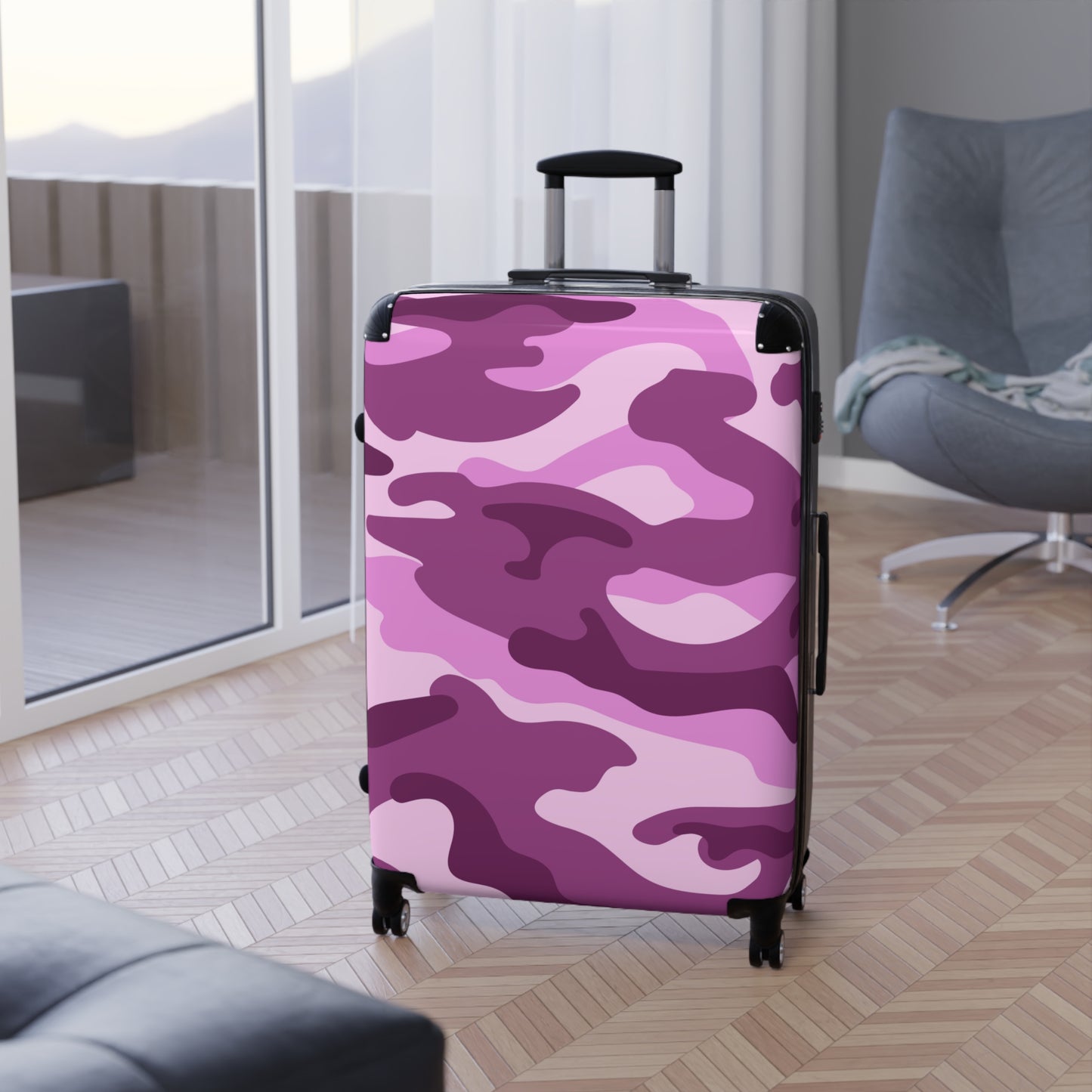 Pink Camo Suitcase